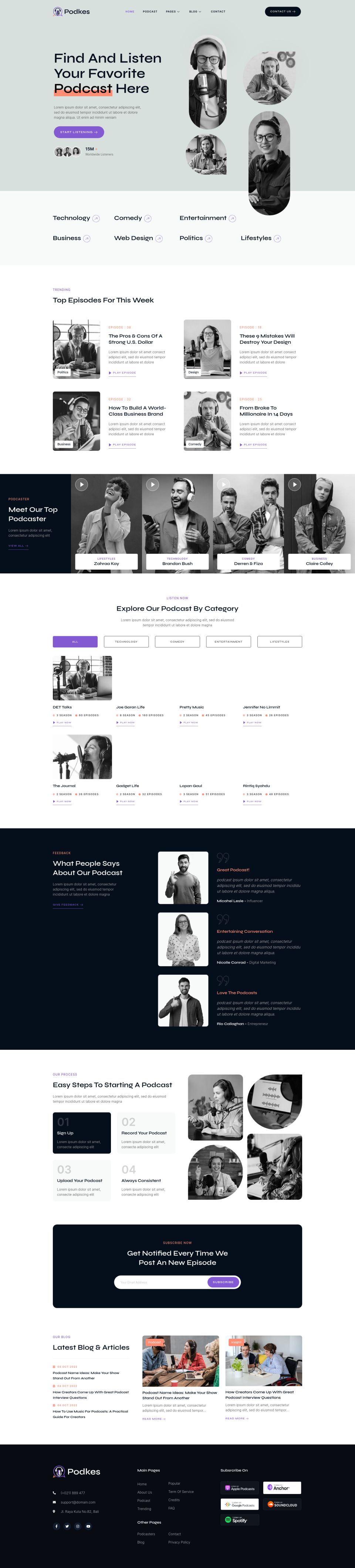 WordPress template ThemeForest Podkes