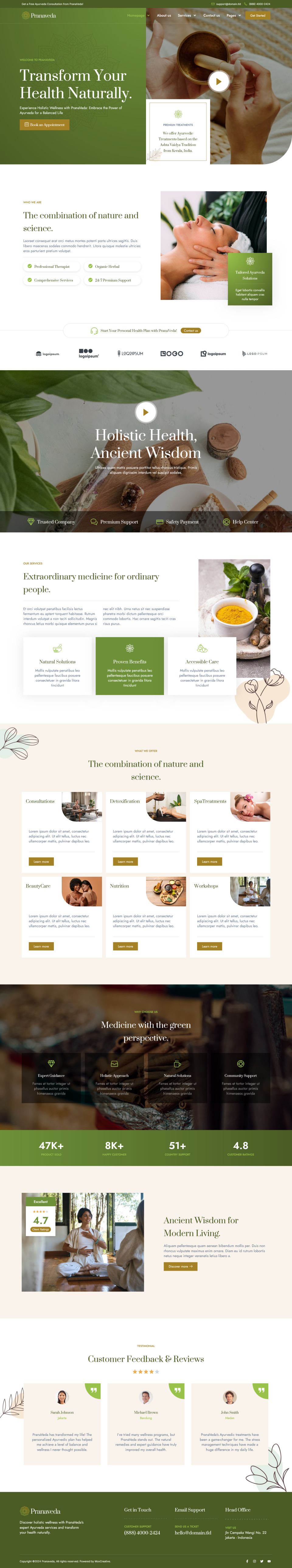 WordPress template ThemeForest PranaVeda