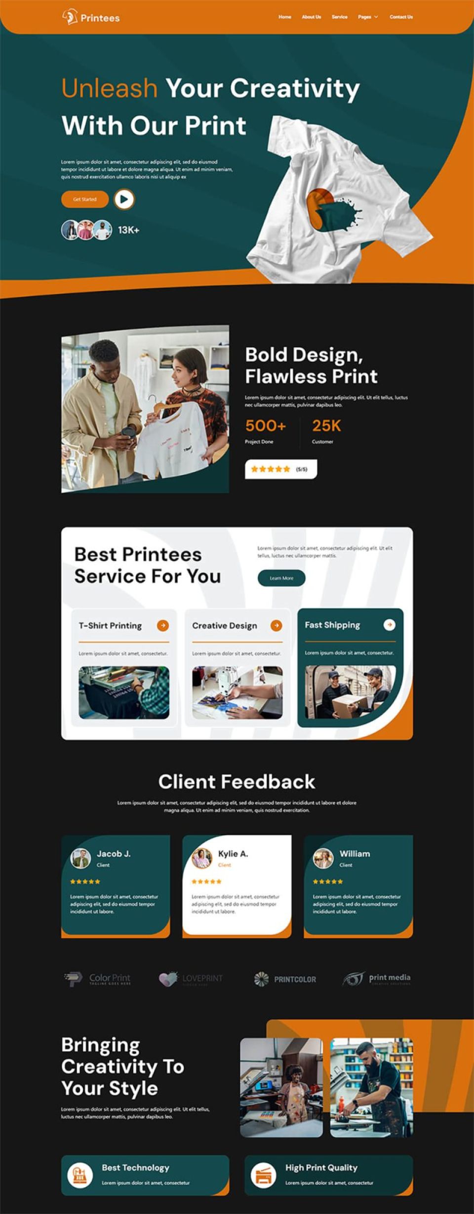 WordPress template ThemeForest Printees