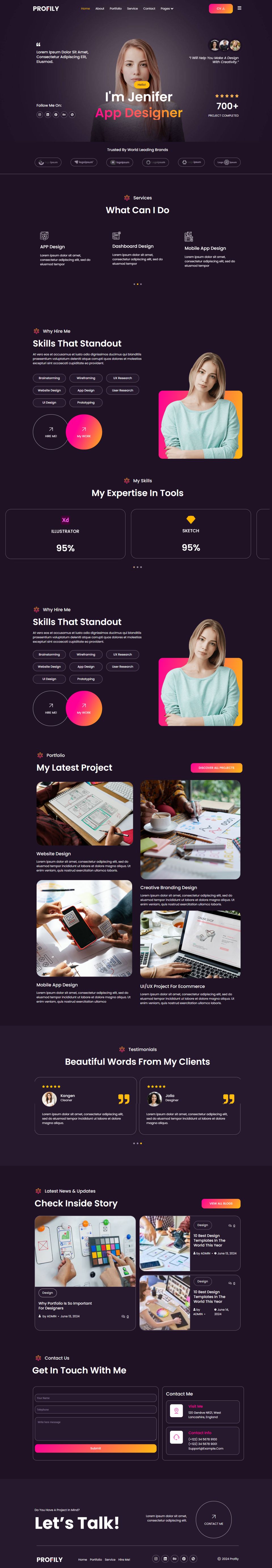 WordPress template ThemeForest Profily