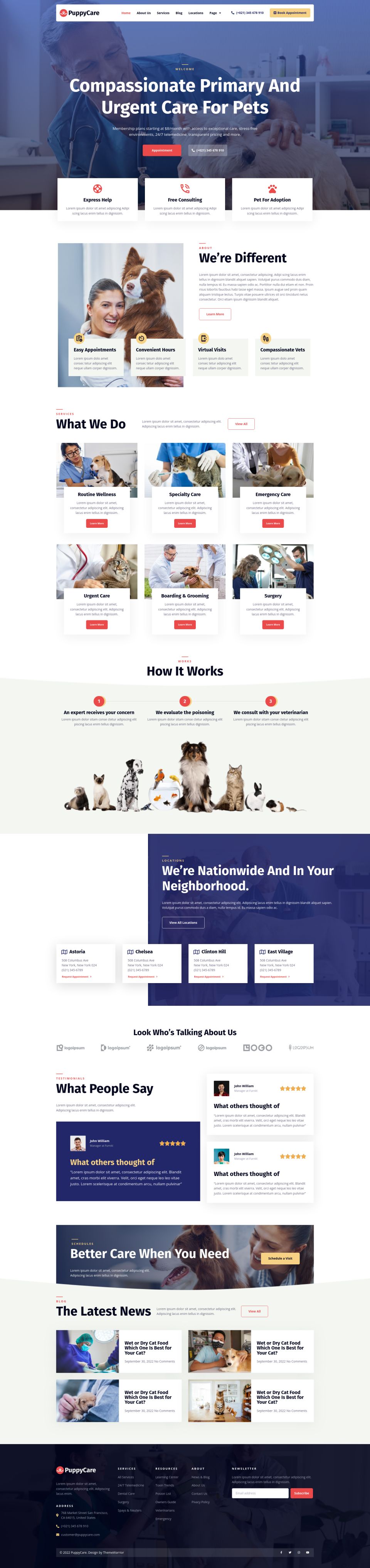 WordPress template ThemeForest PuppyCare