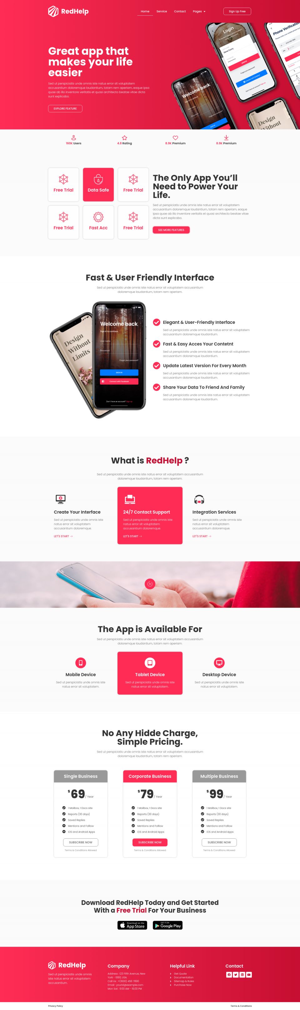 WordPress template ThemeForest RedHelp