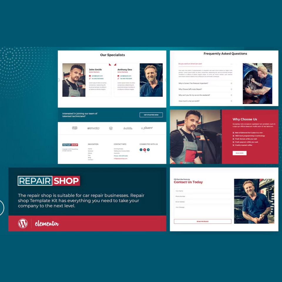 WordPress template ThemeForest Repair Shop