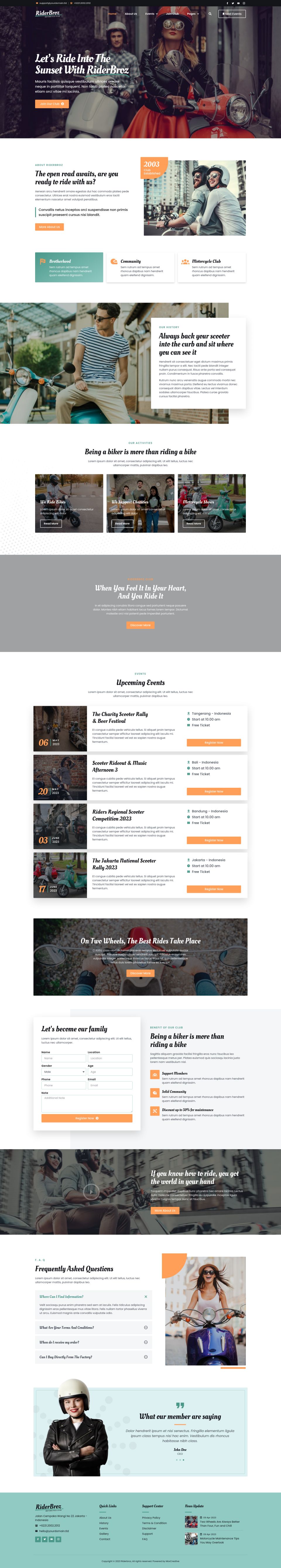 WordPress template ThemeForest RiderBroz