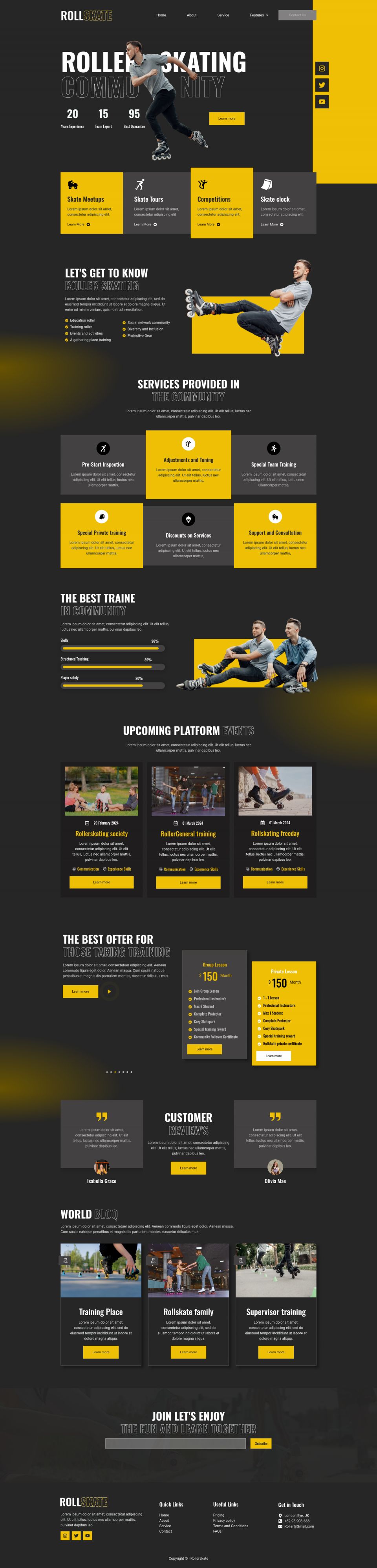 WordPress template ThemeForest Rollskate