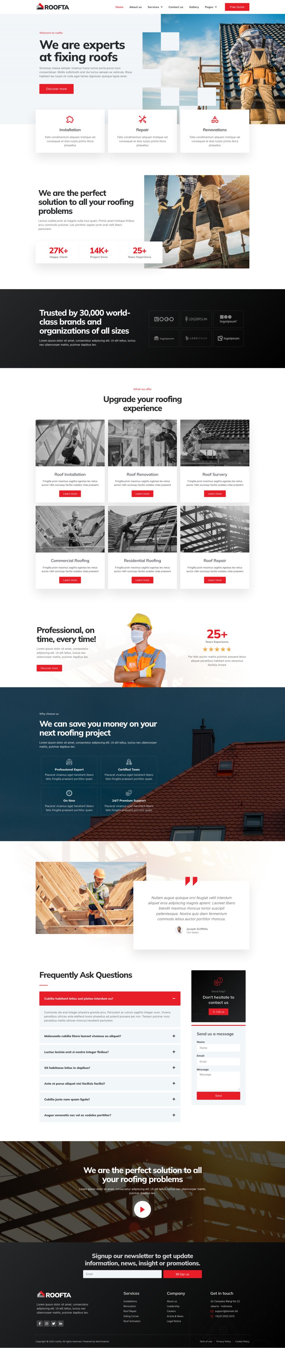 WordPress template ThemeForest Roofta