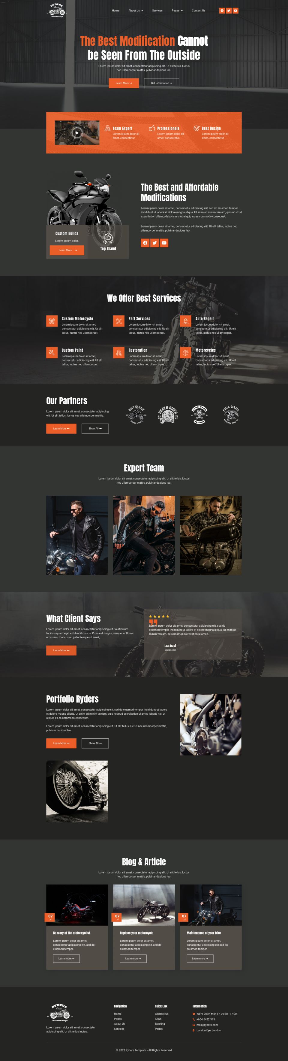 WordPress template ThemeForest Ryders