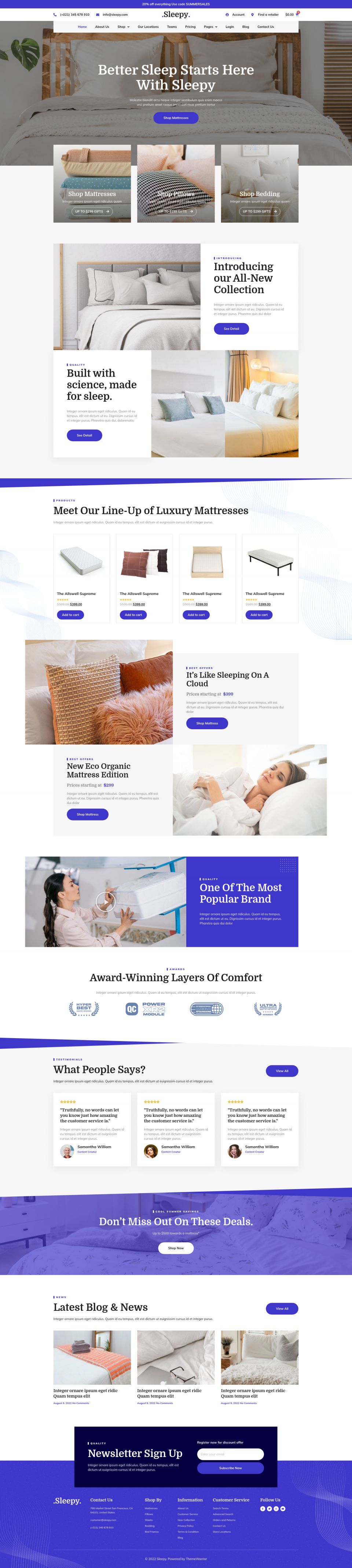 WordPress template ThemeForest Sleepy