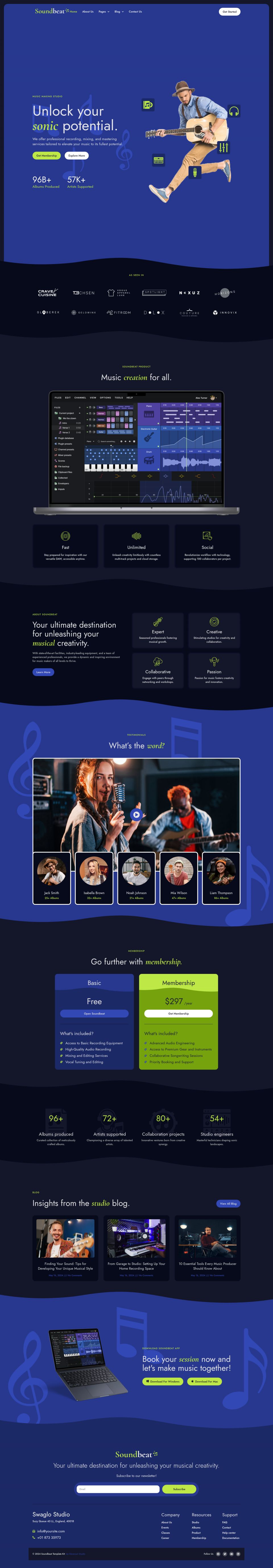 WordPress template ThemeForest Soundbeat