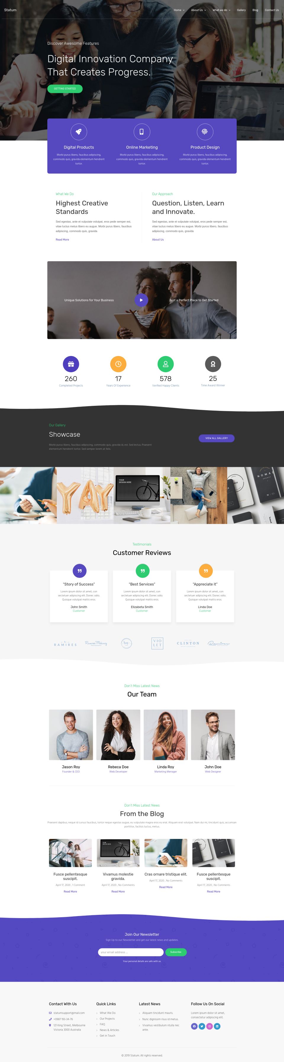 WordPress template ThemeForest Statum