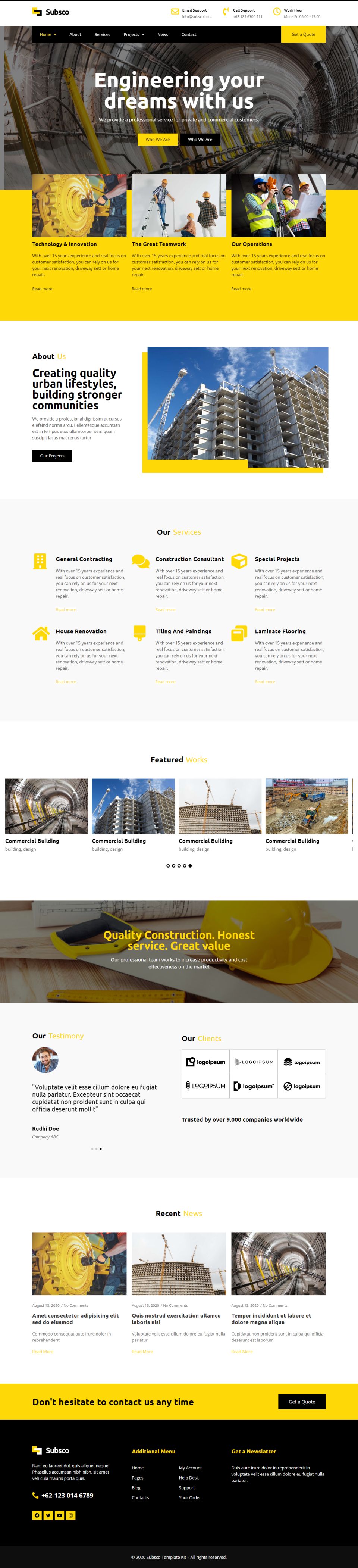 WordPress template ThemeForest Subsco