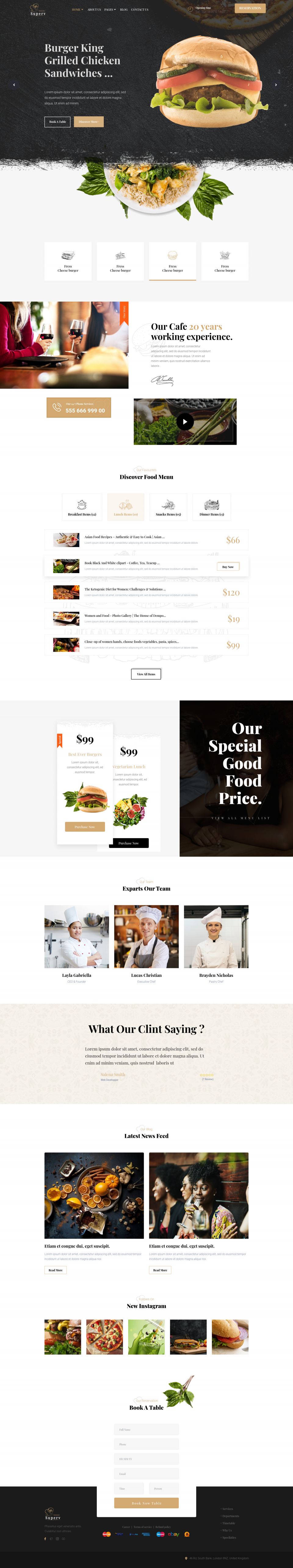 WordPress template ThemeForest Superv Cafe