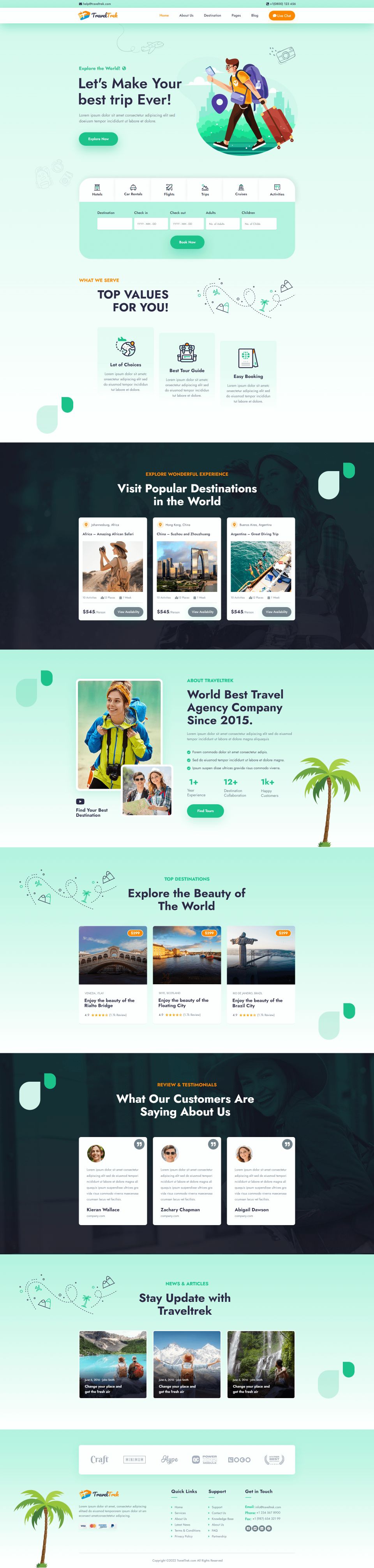 WordPress template ThemeForest Travel Trek