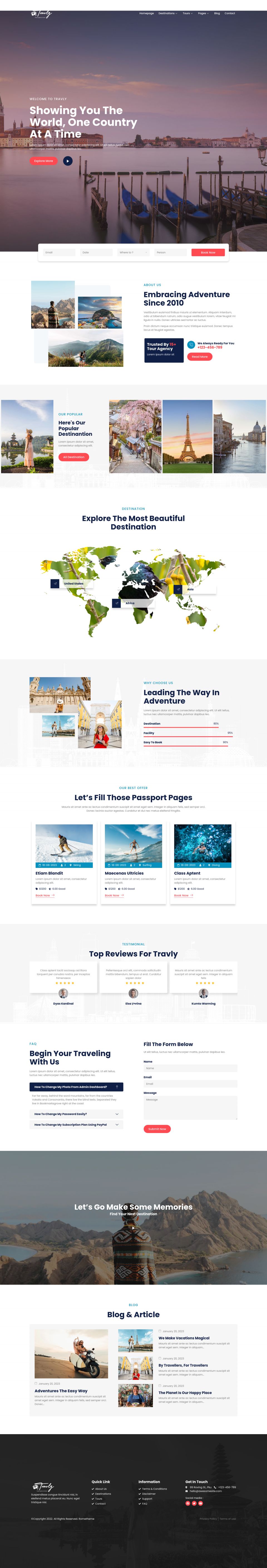 WordPress template ThemeForest Travly