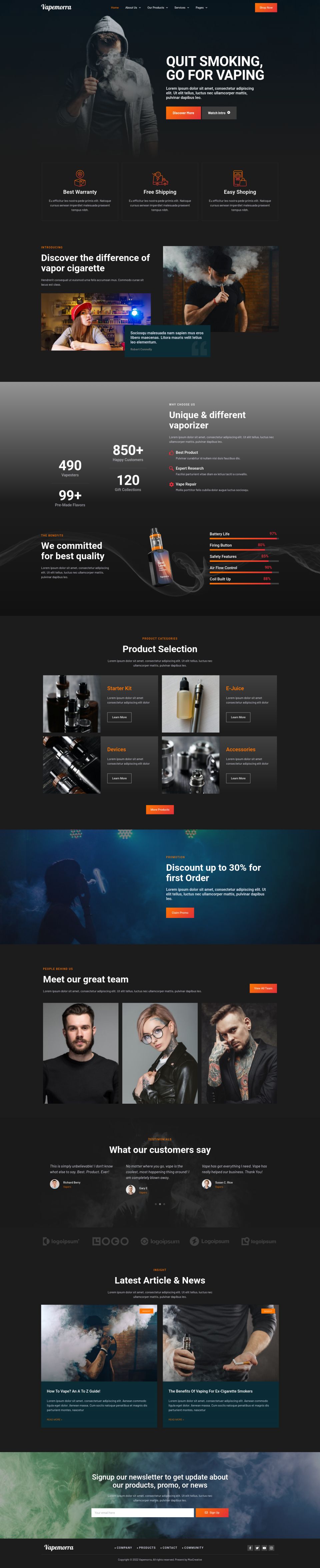 WordPress template ThemeForest Vapemorra