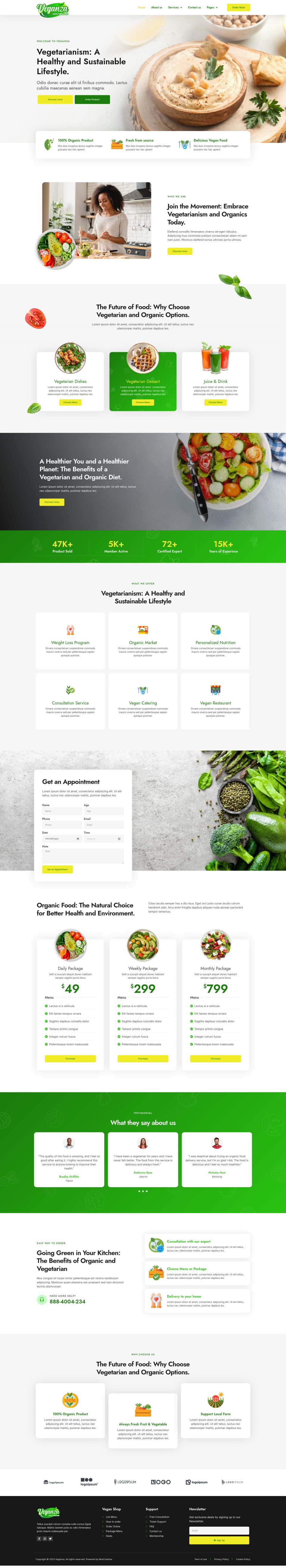 WordPress template ThemeForest Veganza