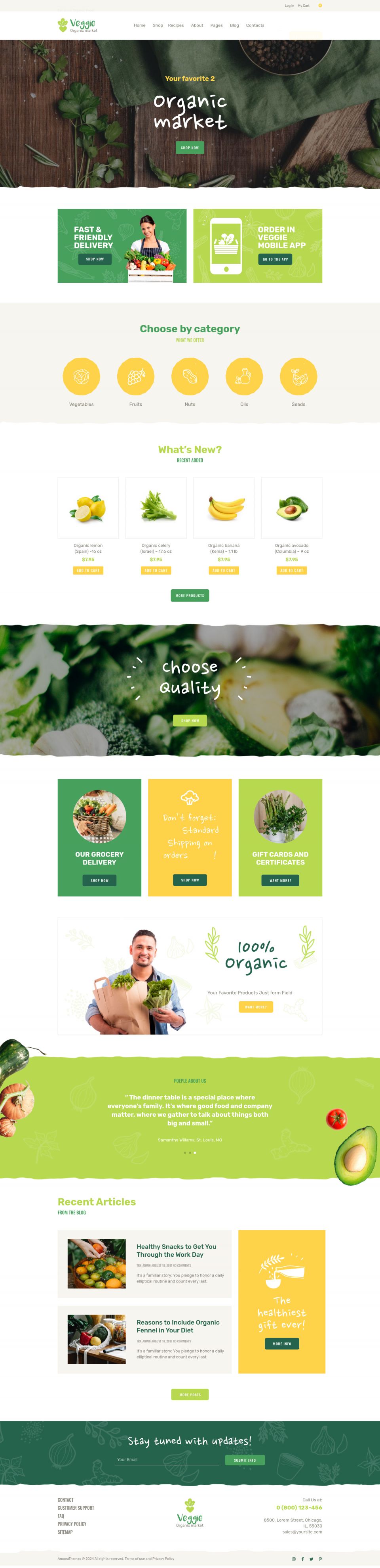 WordPress template ThemeForest Veggie