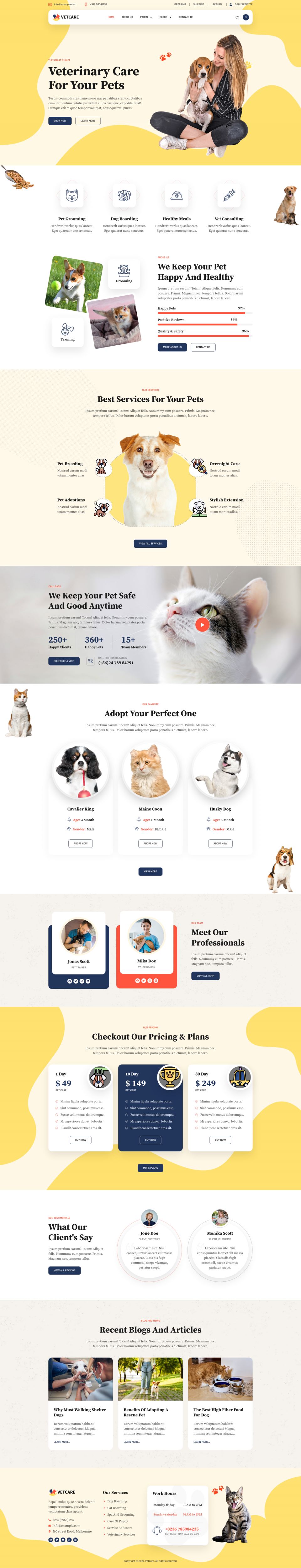 WordPress template ThemeForest Vetcare