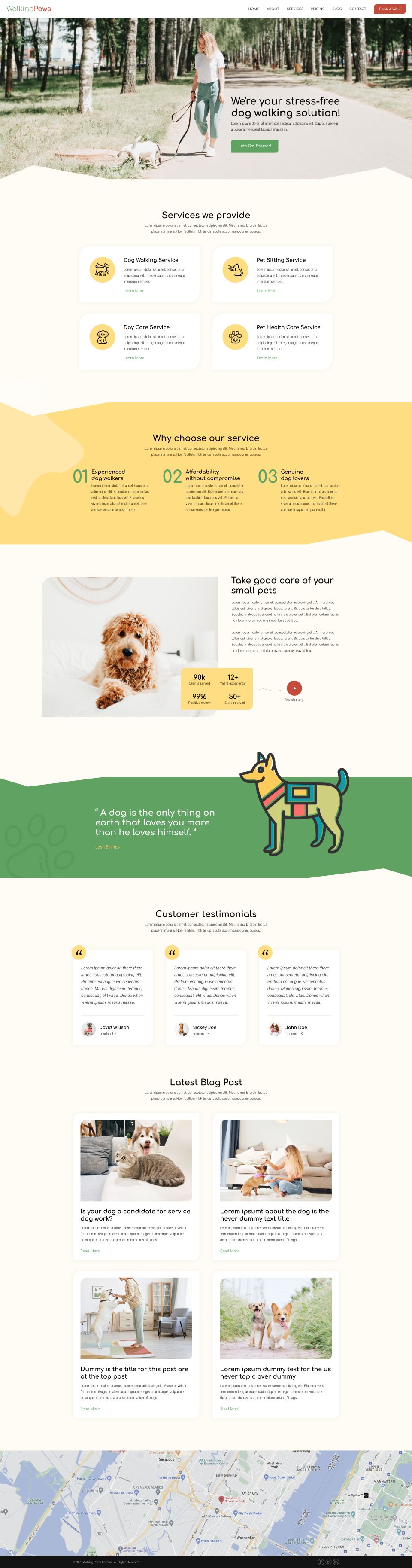 WordPress template ThemeForest Walking Paws