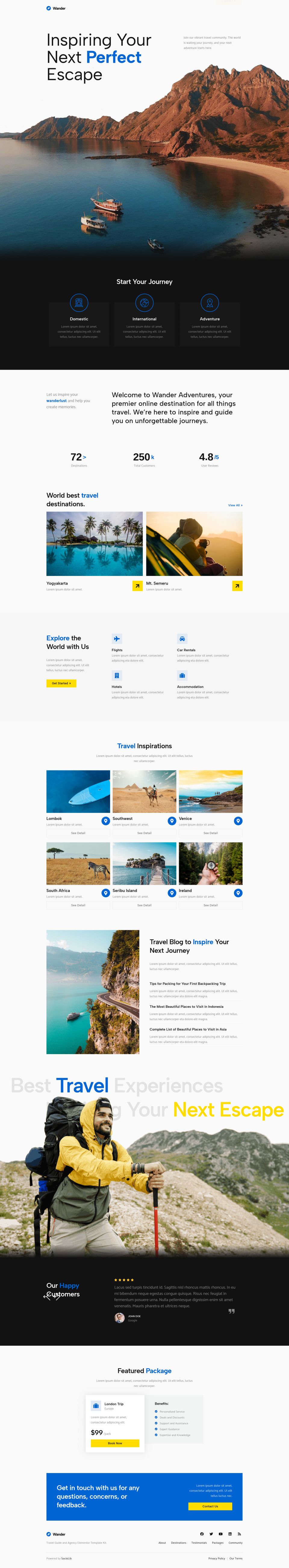 WordPress template ThemeForest Wander