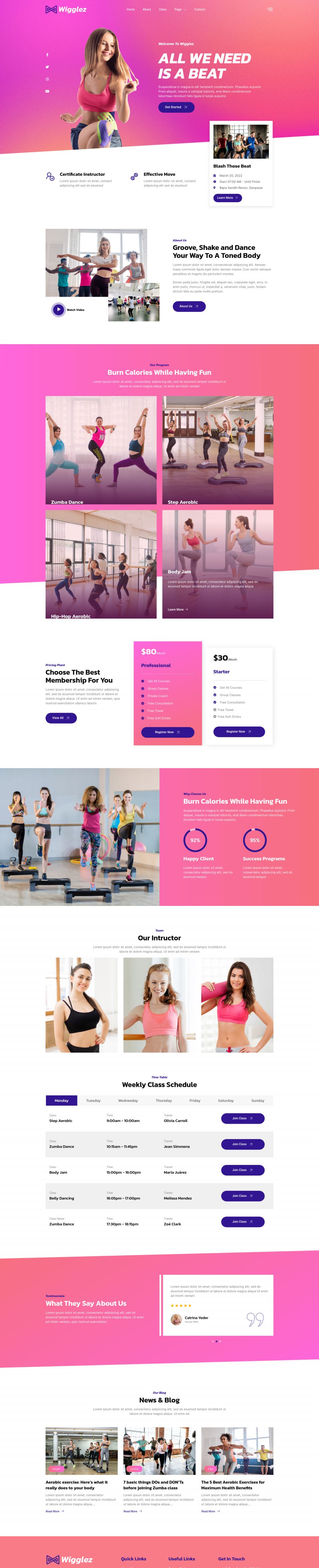 ThemeForest Wigglez v1.0.21 [39455261] - Aerobics and Zumba studio ...