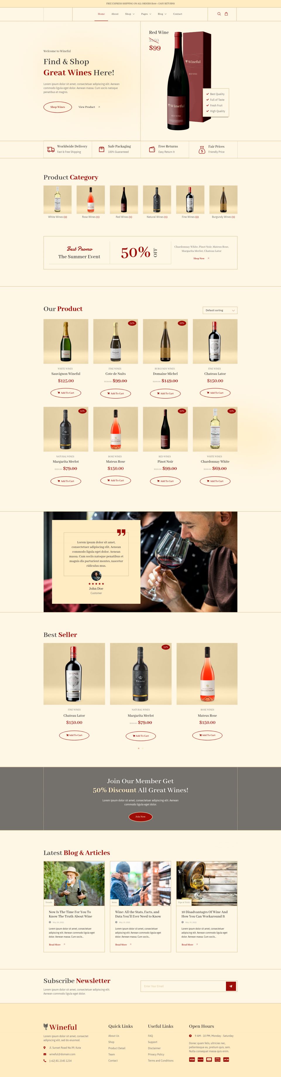 WordPress template ThemeForest Wineful