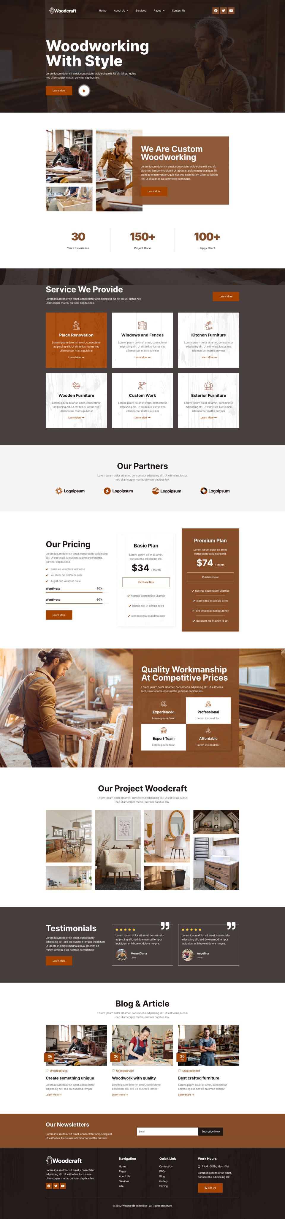 WordPress template ThemeForest Woodcraft