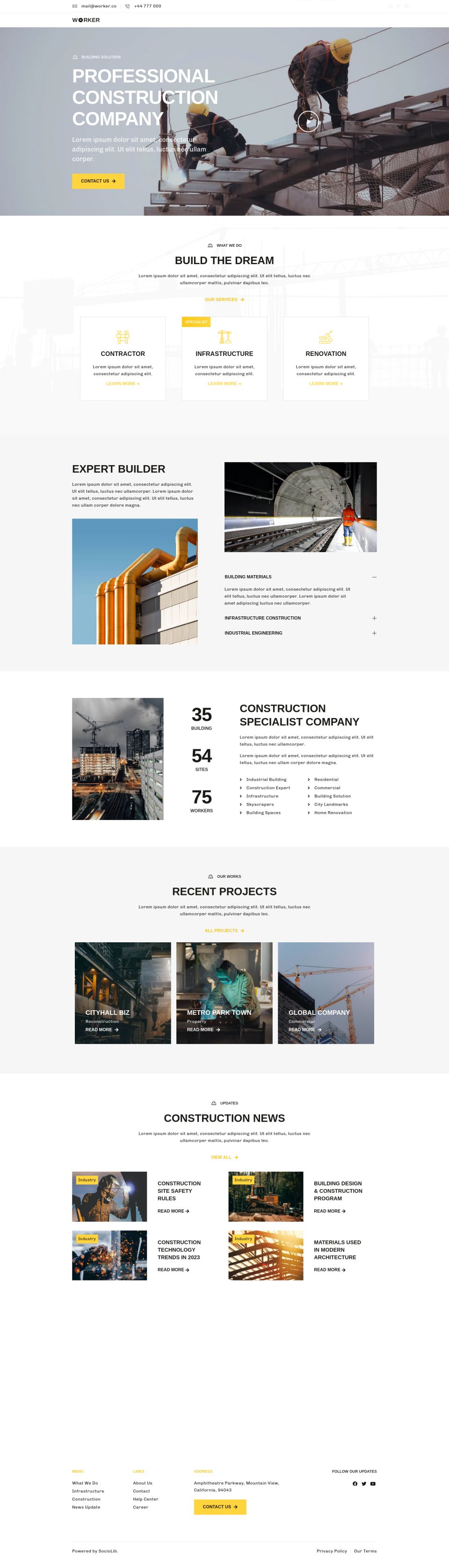 WordPress template ThemeForest Worker