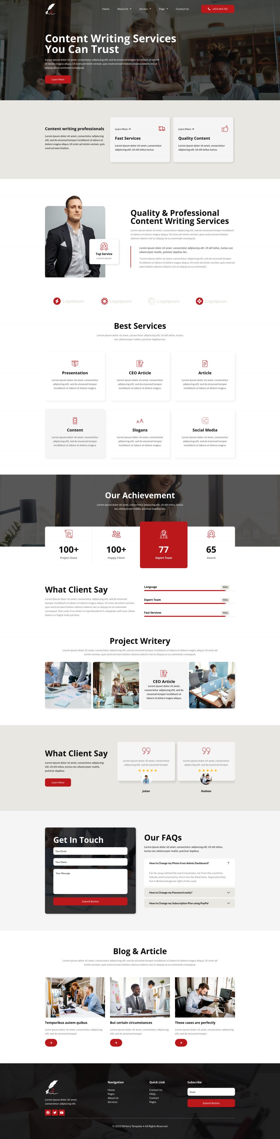 WordPress template ThemeForest Writery