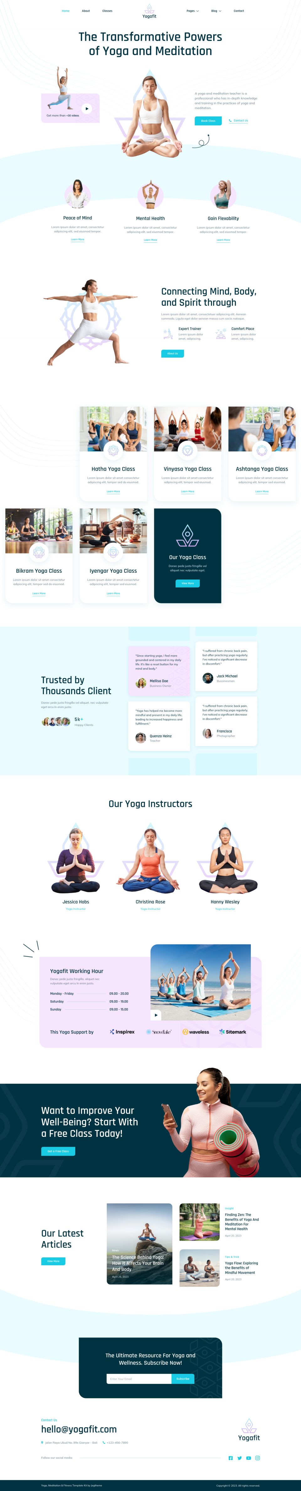 WordPress template ThemeForest Yogafit