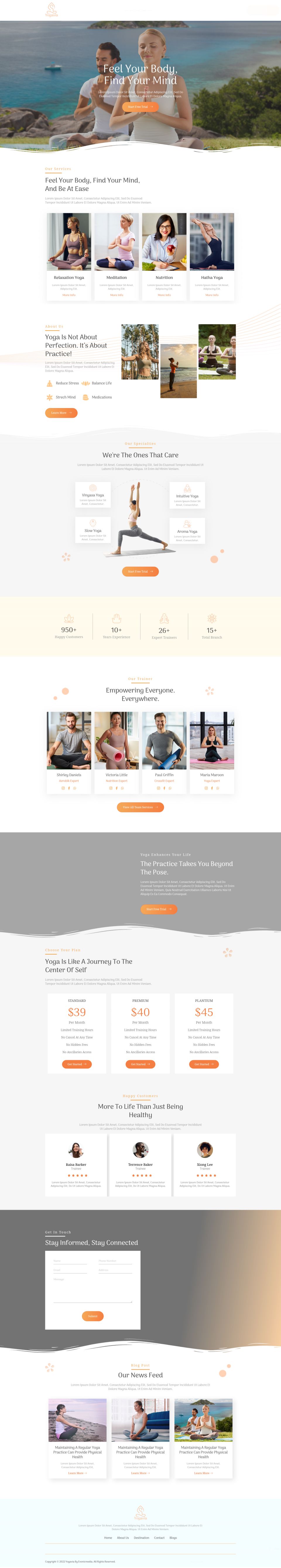 WordPress template ThemeForest Yogavia