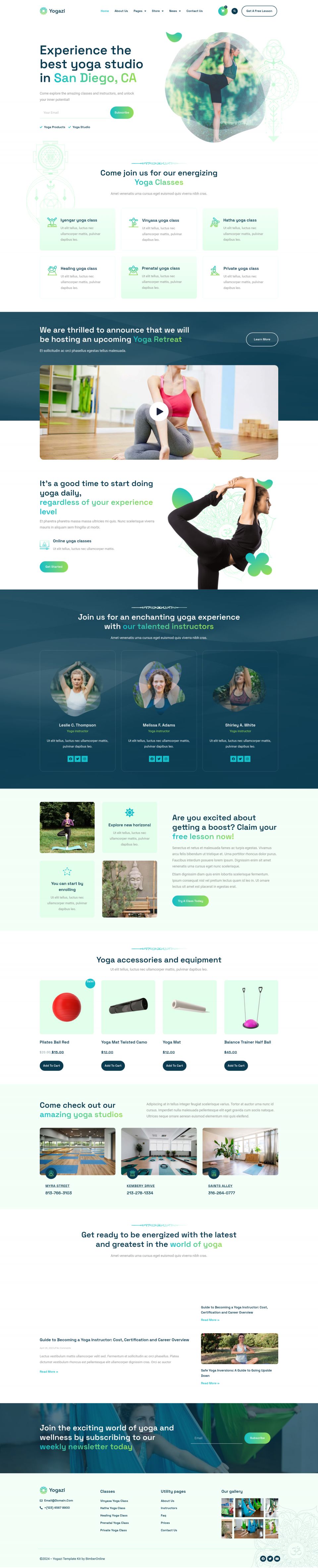 WordPress template ThemeForest Yogazi