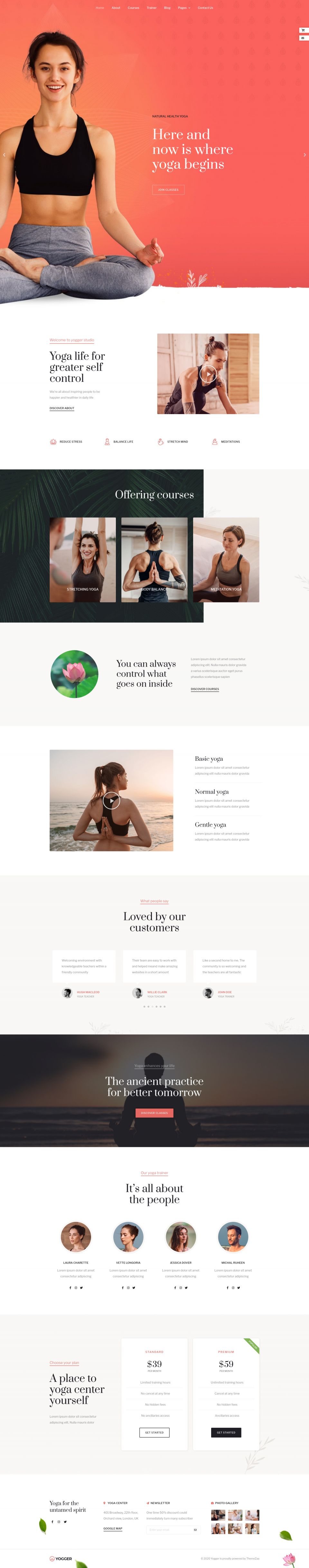 WordPress template ThemeForest Yogger