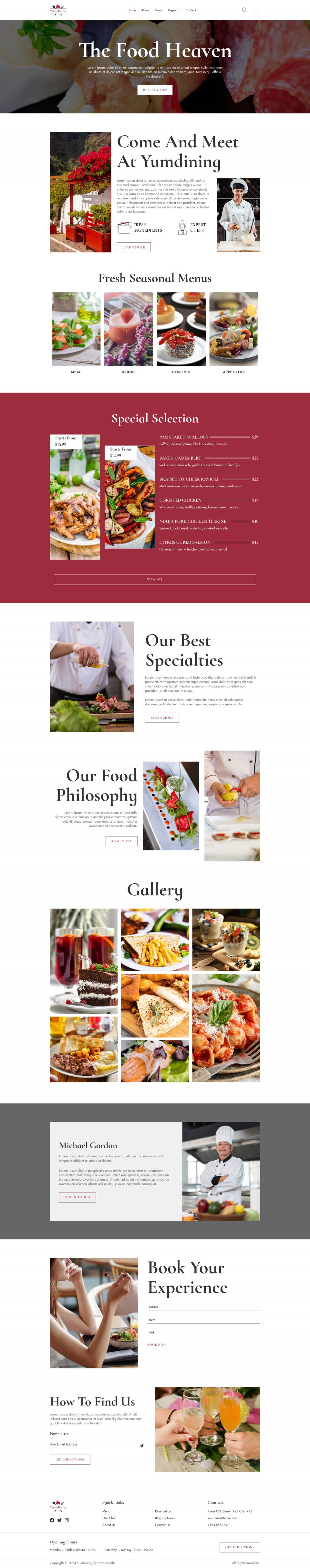 WordPress template ThemeForest Yumdining