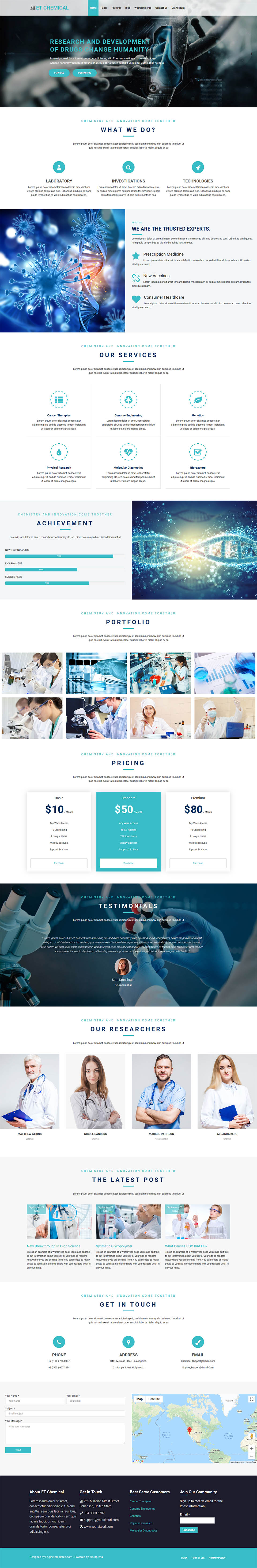 WordPress template EngineTemplates Chemical