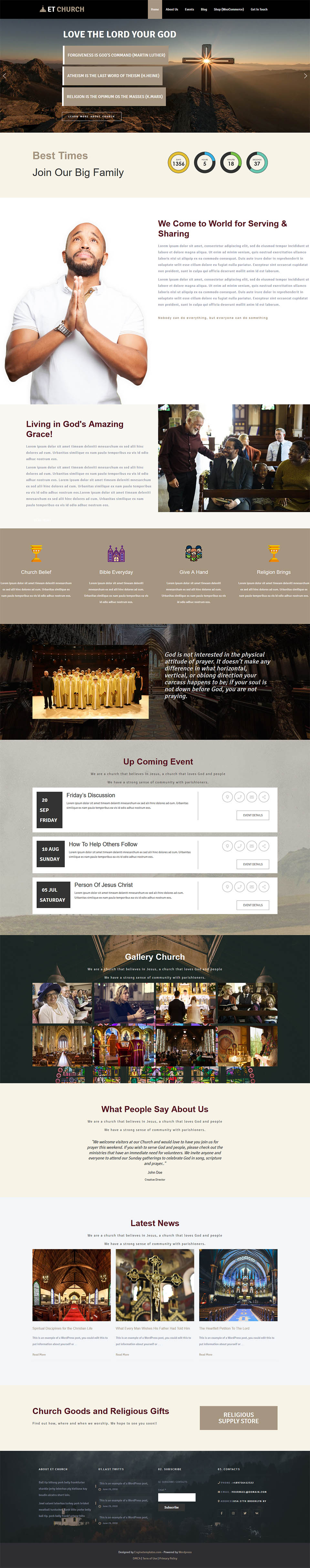 WordPress template EngineTemplates Church