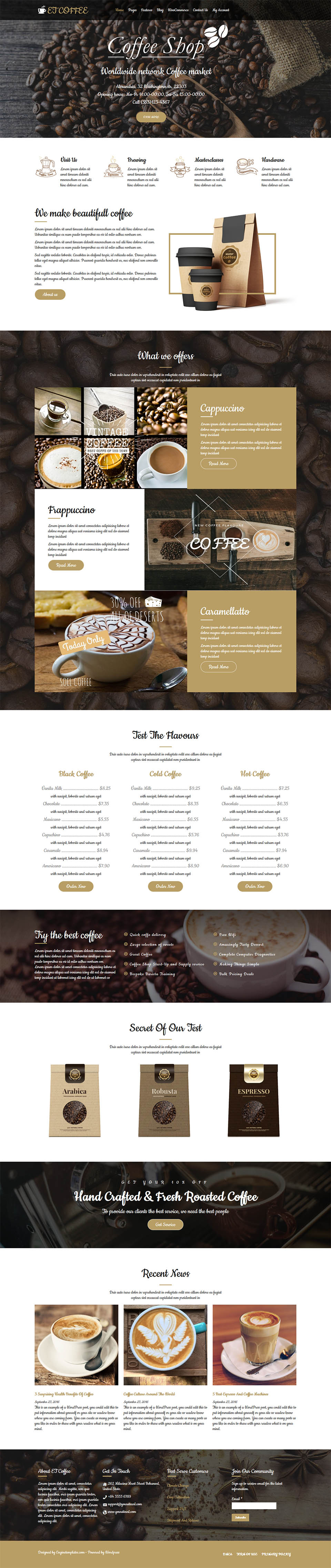 WordPress template EngineTemplates Coffee