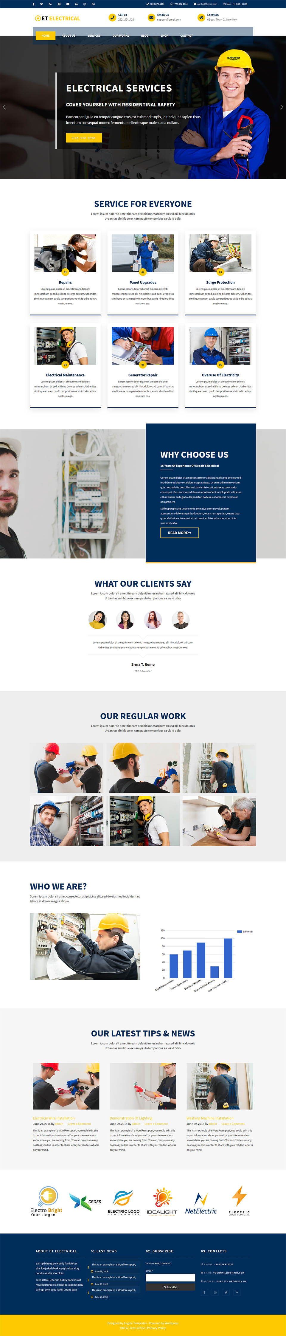 WordPress template EngineTemplates Electrical