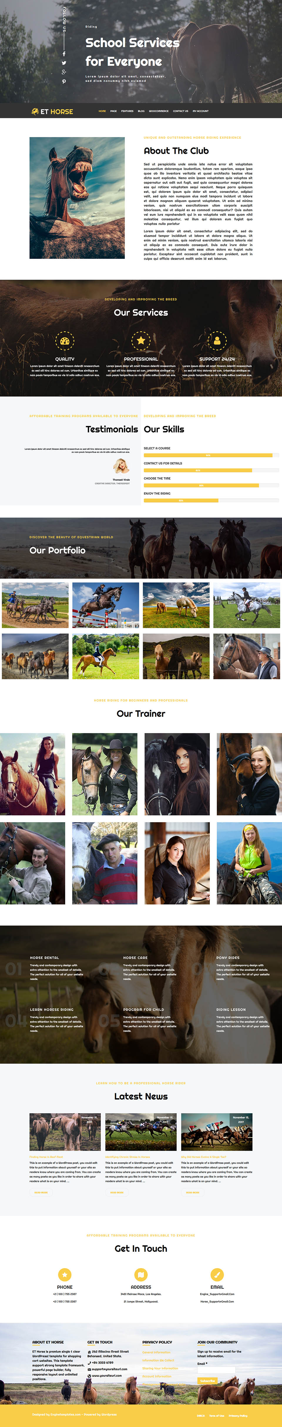 WordPress template EngineTemplates Horse