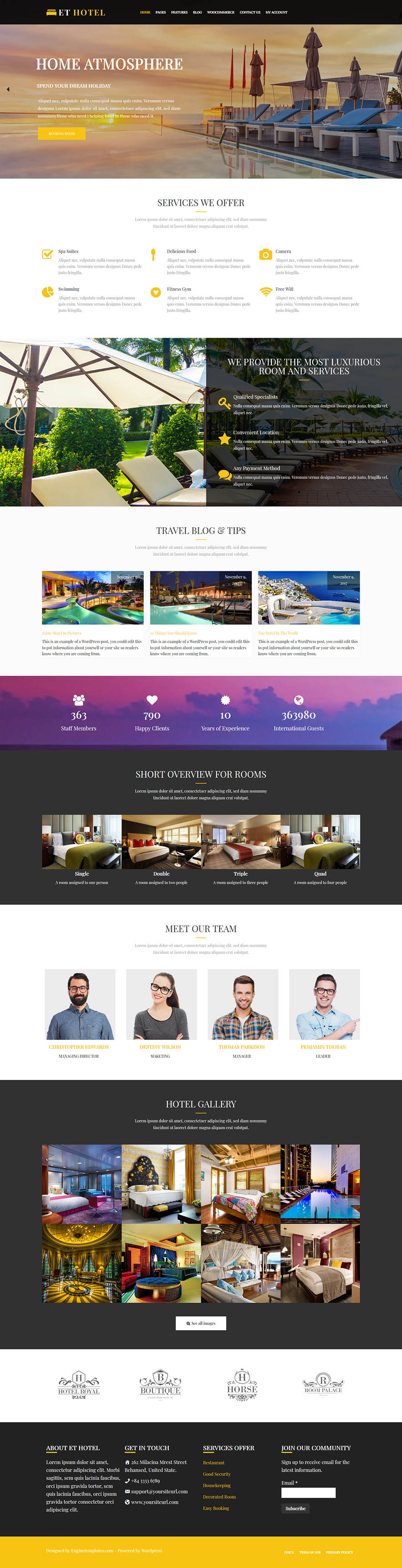 WordPress template EngineTemplates Hotel