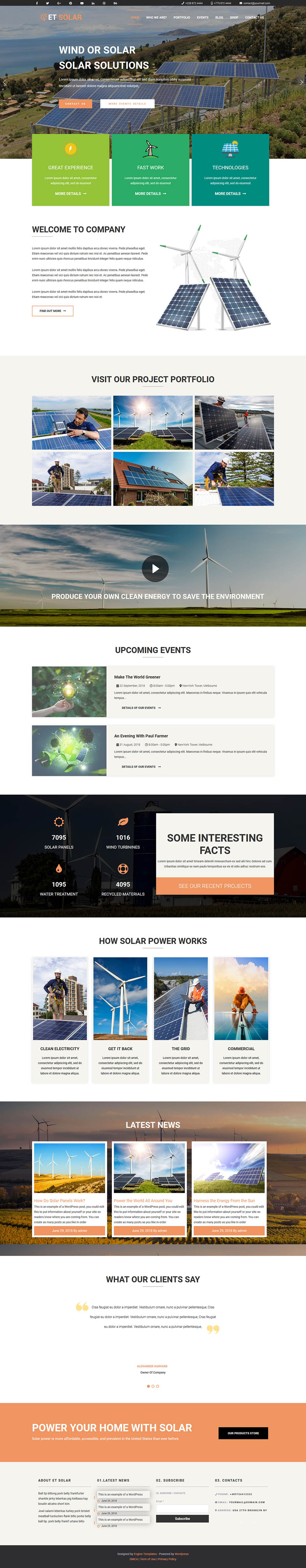 WordPress template EngineTemplates Solar