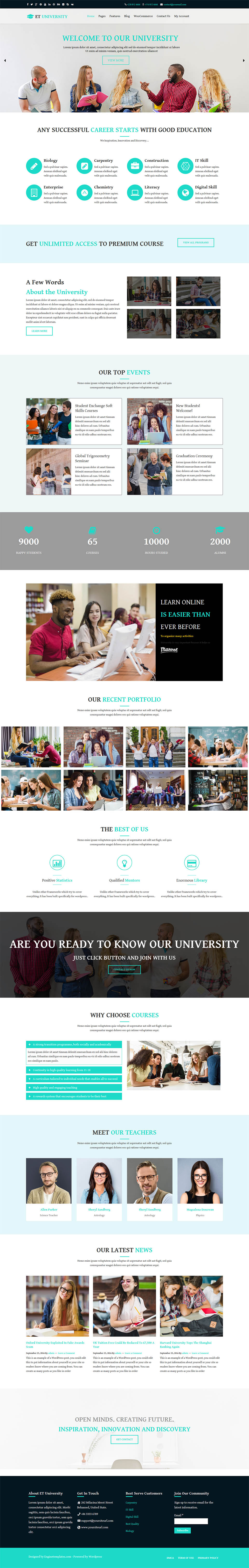 WordPress template EngineTemplates University