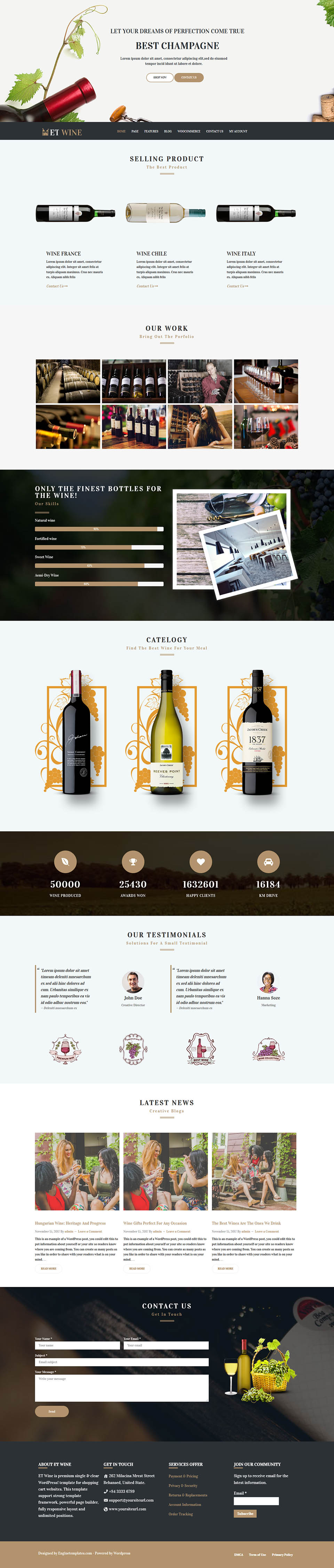 WordPress template EngineTemplates Wine