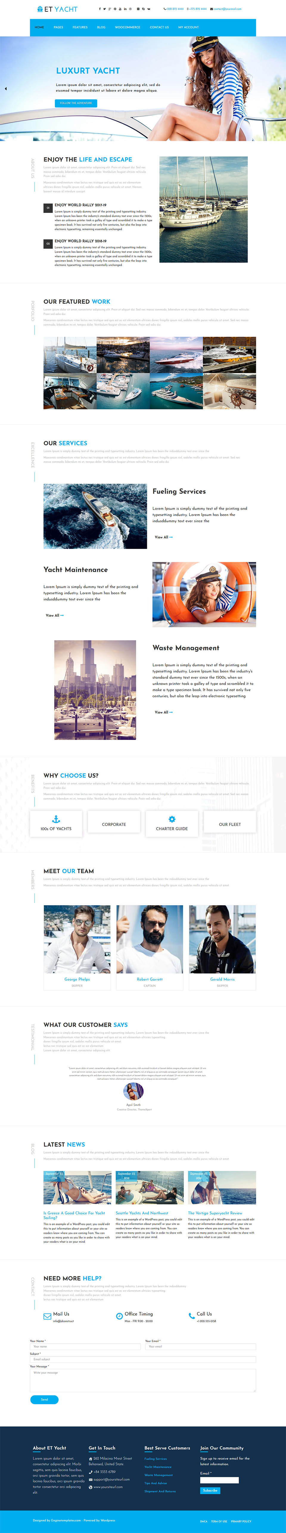 WordPress template EngineTemplates Yacht