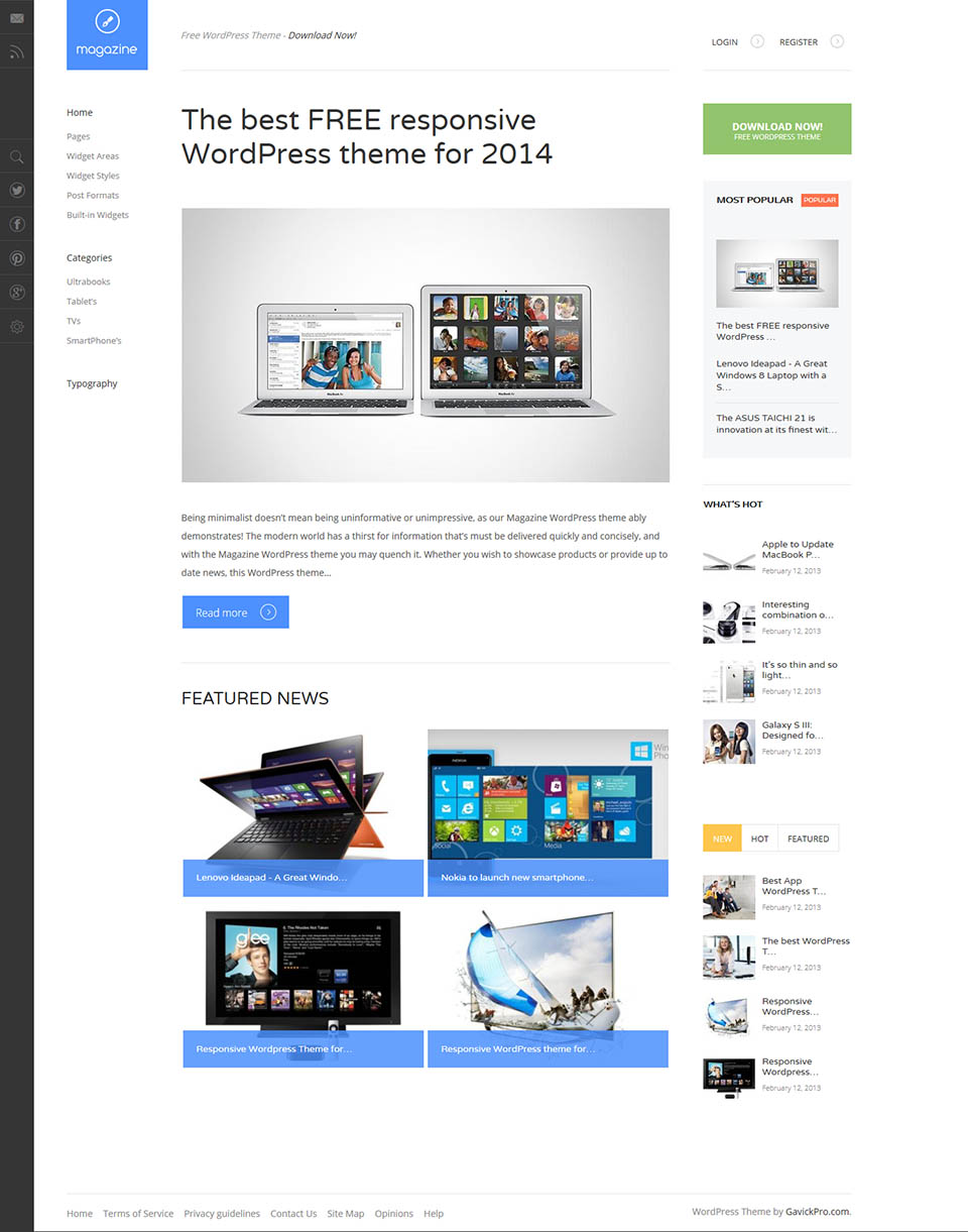 WordPress template GavickPro Magazine