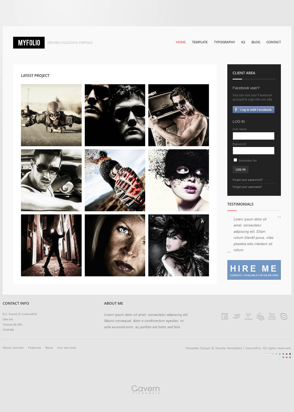 WordPress template GavickPro MyFolio