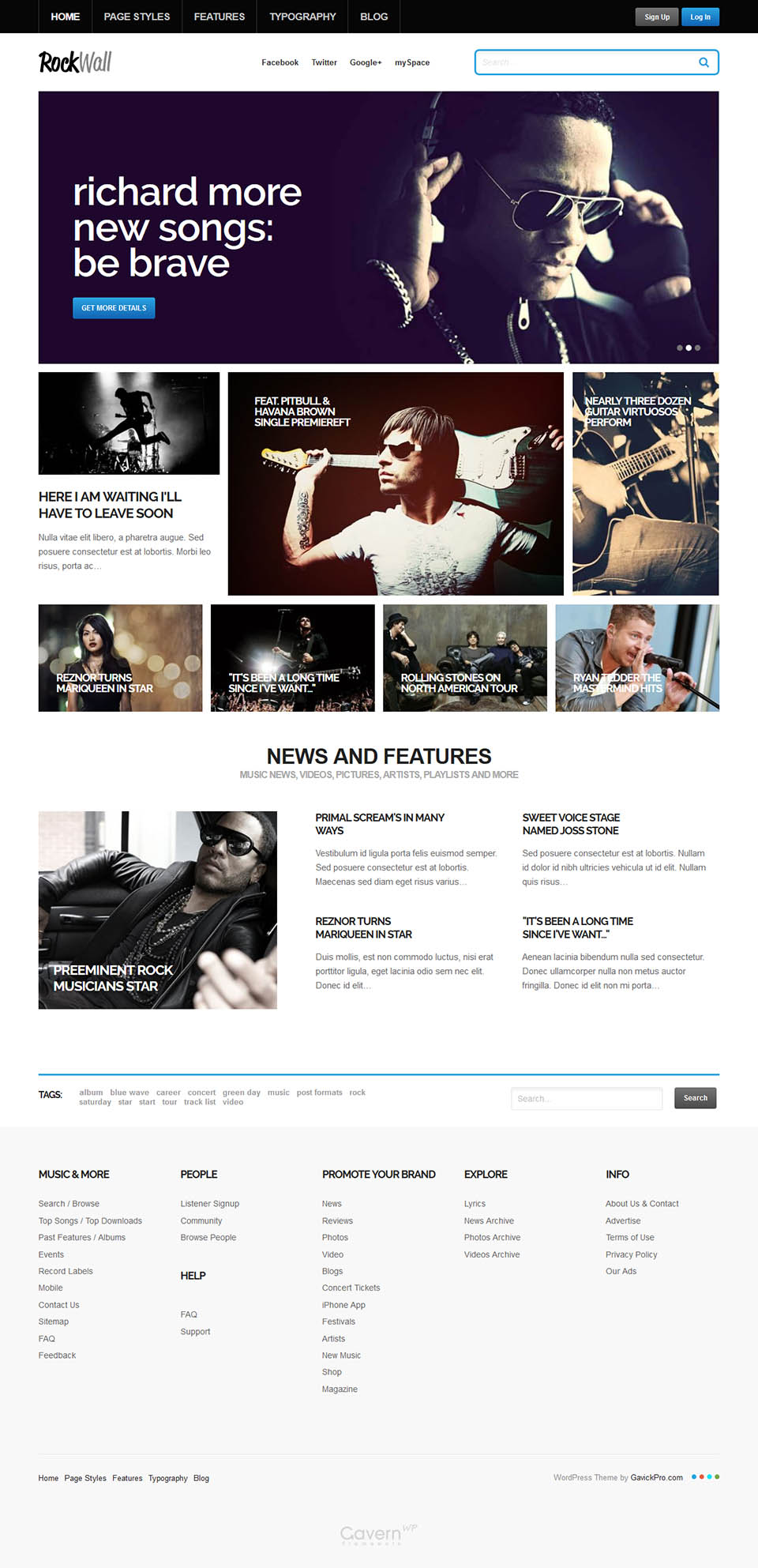 WordPress template GavickPro RockWall