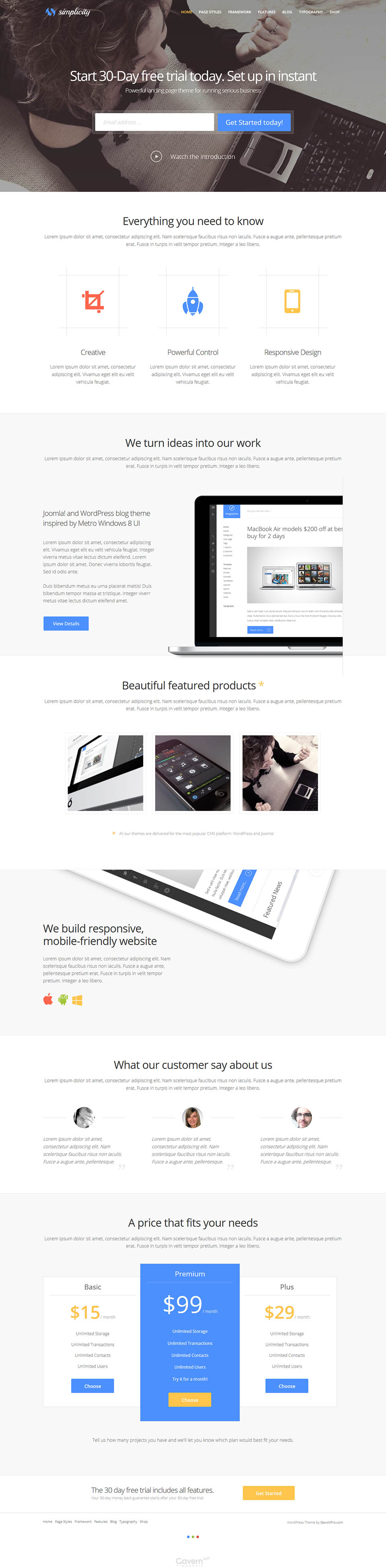 WordPress template GavickPro Simplicity