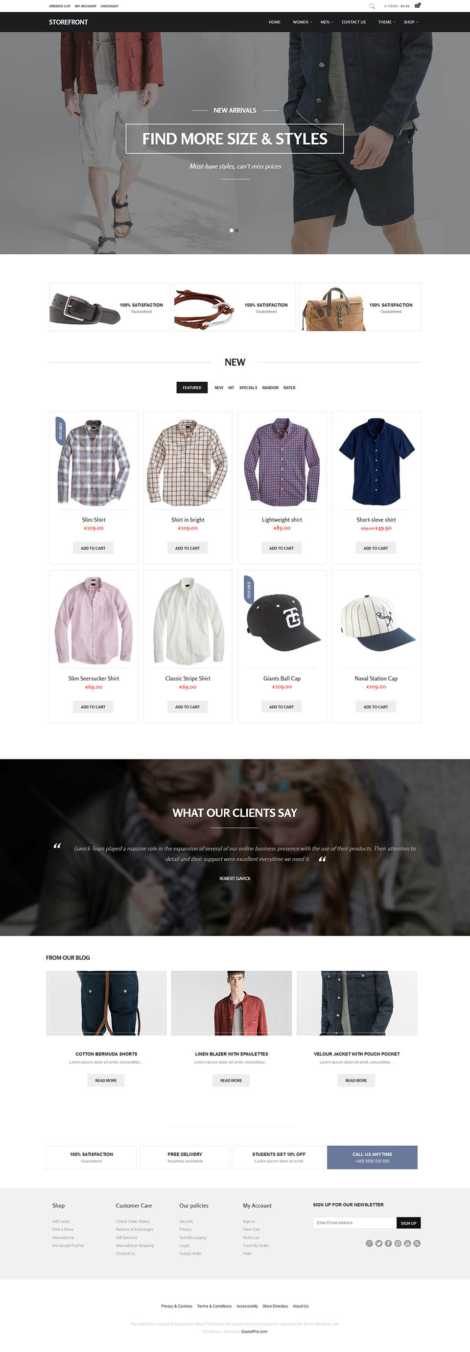 GavickPro Storefront v1.8.3 - template online clothing store for WordPress