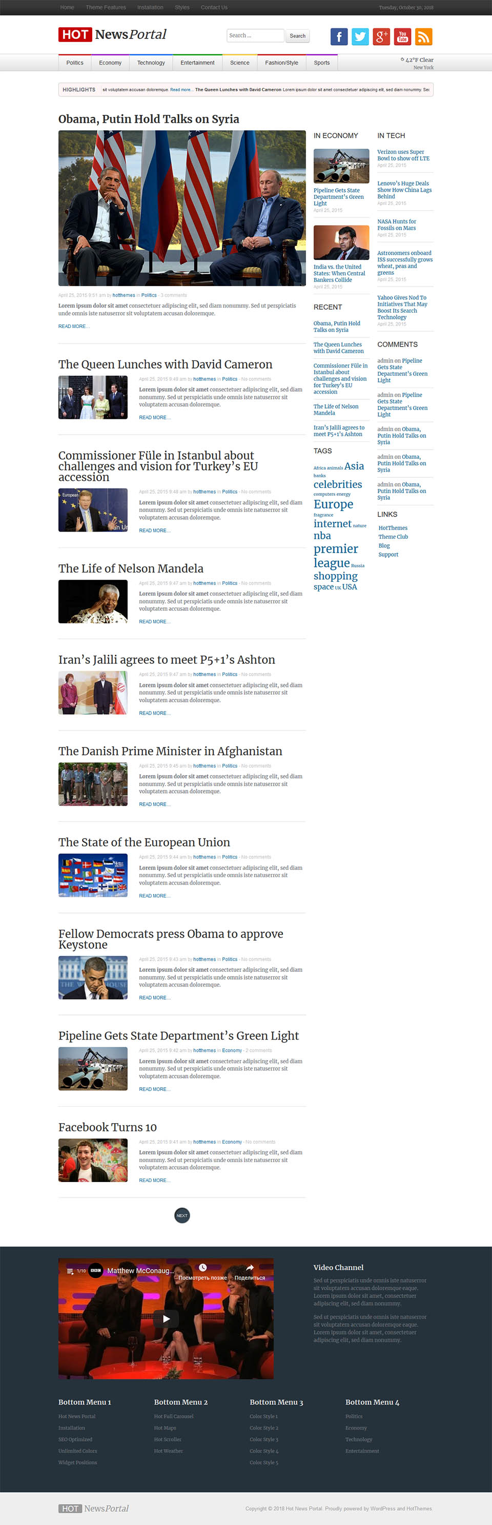 WordPress template HotThemes News Portal